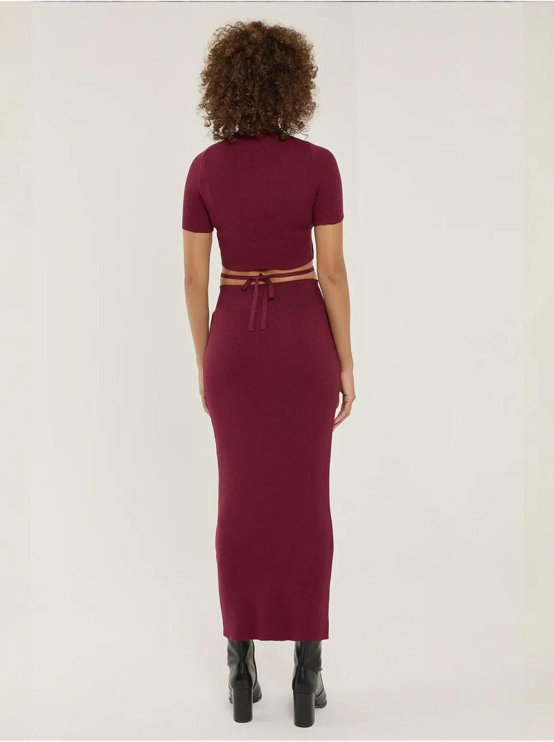 Ensemble deux pièces en tricot à col ras du cou Rouge - Kiabi
