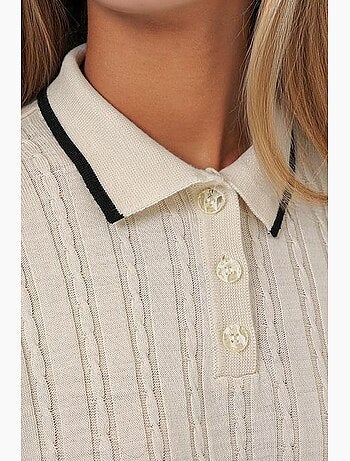Ensemble deux pièces en tricot avec jupe et pull à col polo bdart