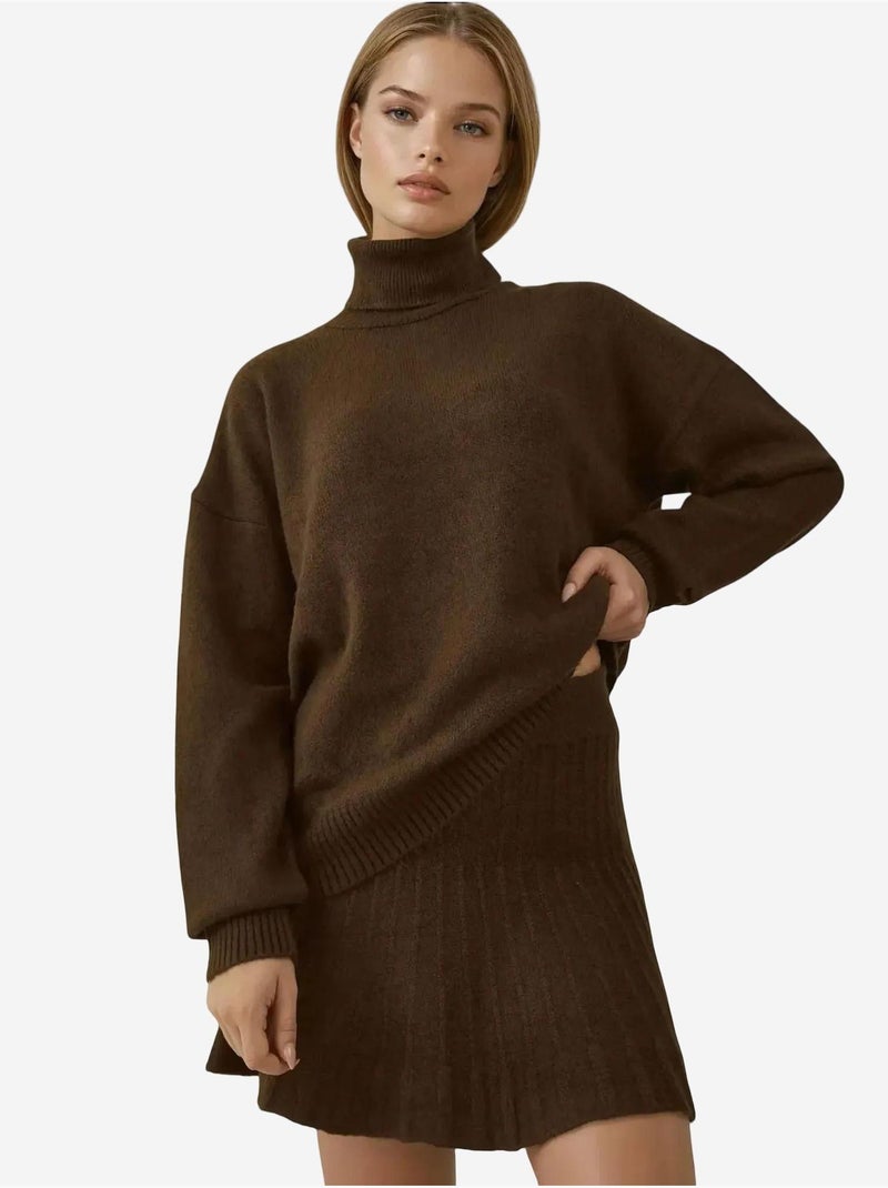 Ensemble deux pièces en tricot avec jupe et pull bdart Marron foncé - Kiabi