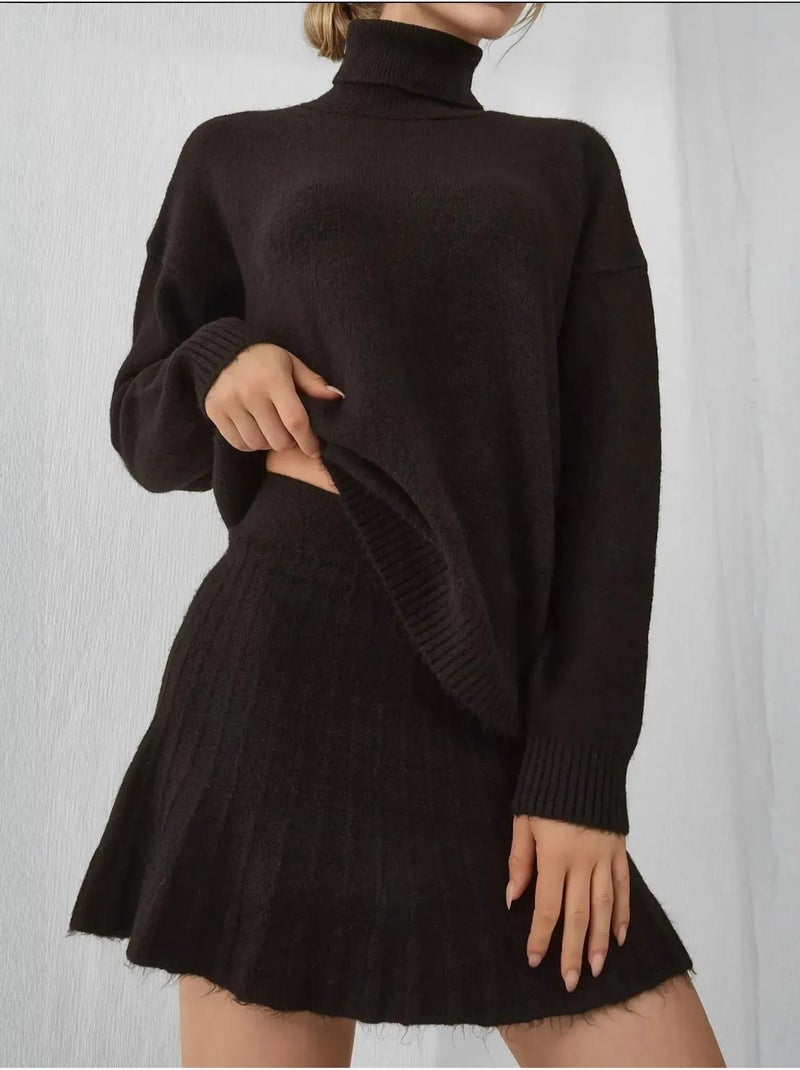 Ensemble deux pièces en tricot avec jupe et pull bdart Noir - Kiabi