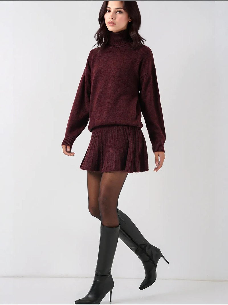 Ensemble deux pièces en tricot avec jupe et pull bdart Rouge bordeaux - Kiabi