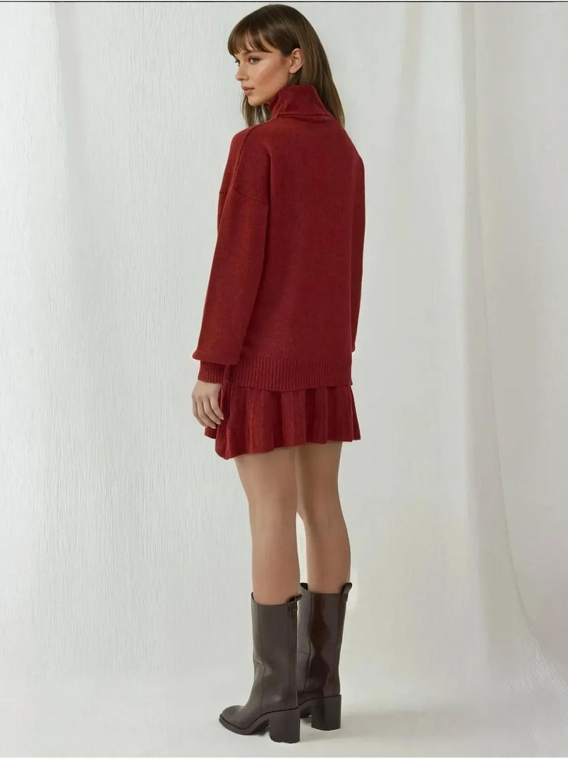 Ensemble deux pièces en tricot avec jupe et pull bdart Rouge - Kiabi