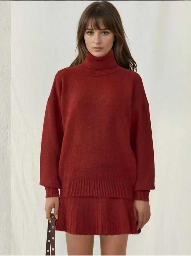 Ensemble deux pièces en tricot avec jupe et pull bdart Rouge - Kiabi