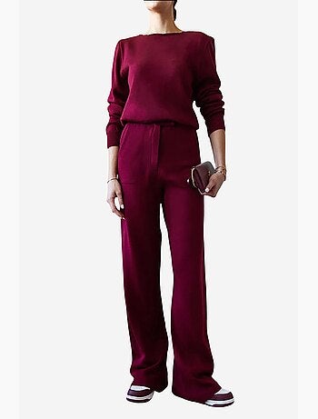 Ensemble deux pièces en tricot basique avec détail velcro à la taille lucci