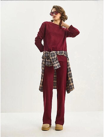 Ensemble deux pièces en tricot côtelé lucci