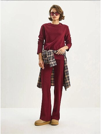 Ensemble deux pièces en tricot côtelé lucci