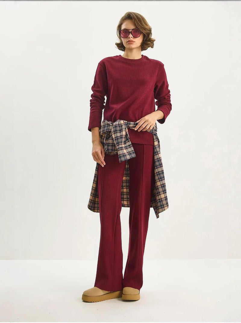 Ensemble deux pièces en tricot côtelé lucci Rouge cachemire - Kiabi