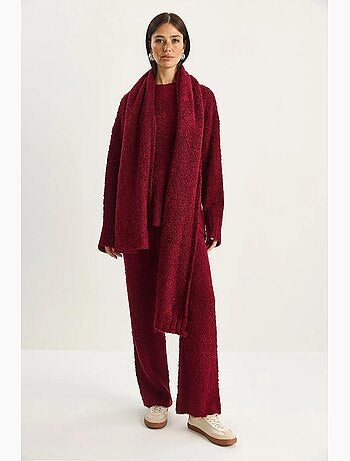 Ensemble deux pièces oversize en maille côtelée avec pantalon taille haute lucci