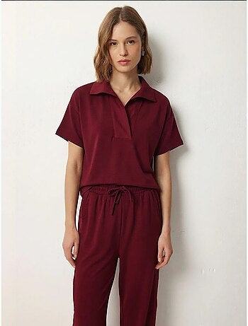 Ensemble deux pièces polo à col montant et jambes larges istanbul