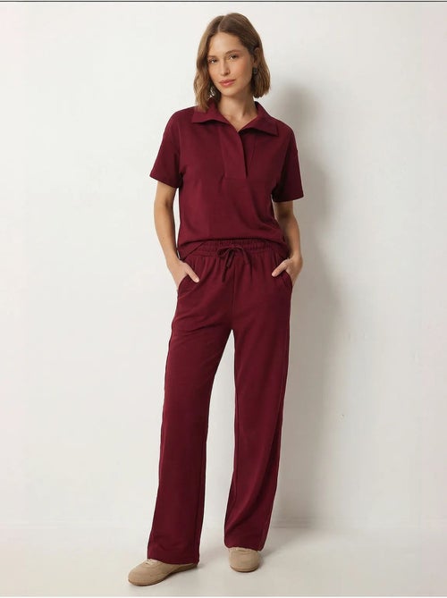 Ensemble deux pièces polo à col montant et jambes larges istanbul - Kiabi Ensemble deux pièces polo à col montant et jambes larges istanbul - Kiabi