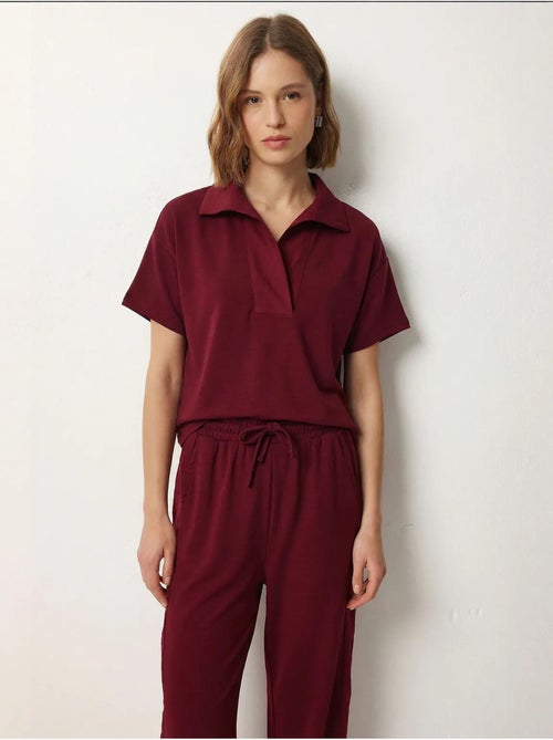 Ensemble deux pièces polo à col montant et jambes larges istanbul - Kiabi Ensemble deux pièces polo à col montant et jambes larges istanbul - Kiabi
