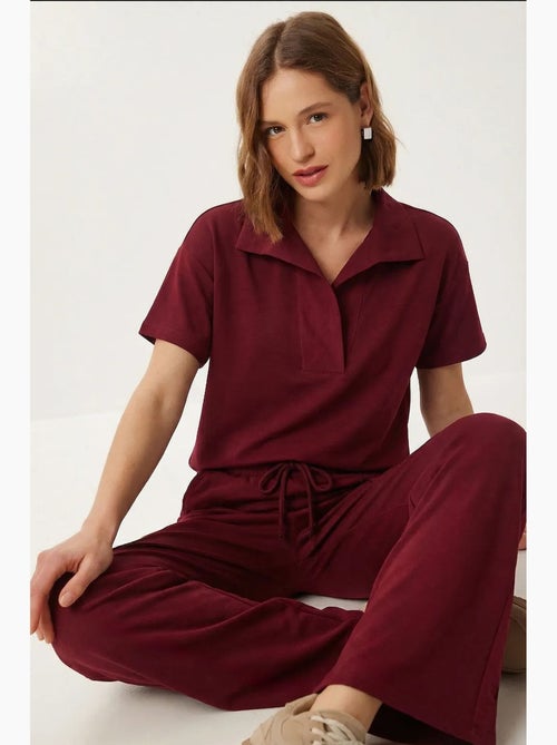 Ensemble deux pièces polo à col montant et jambes larges istanbul - Kiabi Ensemble deux pièces polo à col montant et jambes larges istanbul - Kiabi