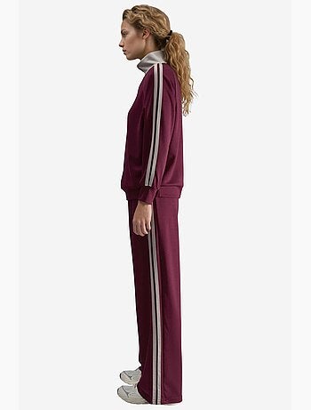 Ensemble deux pièces rayé à jambes larges et col zippé hiccup