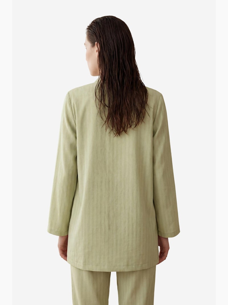 Ensemble deux pièces rayé avec col ouvert my fashion Vert pastel - Kiabi