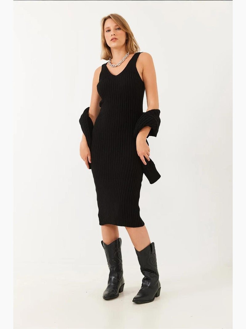Ensemble deux pièces robe pull courte en maille lucci Noir - Kiabi