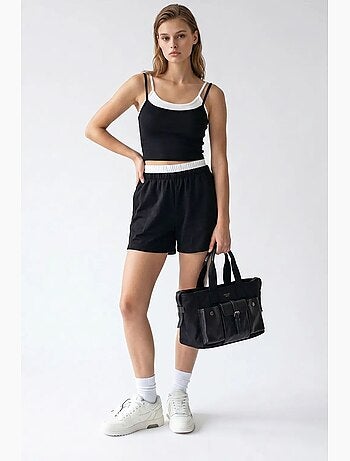 Ensemble deux pièces t-shirt crop et short mixray