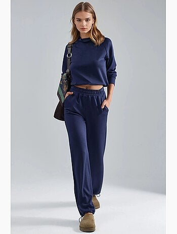 Ensemble deux pièces taille haute à col roulé et jambes larges hiccup