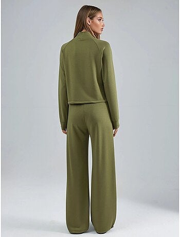 Ensemble deux pièces taille haute à col roulé et jambes larges hiccup