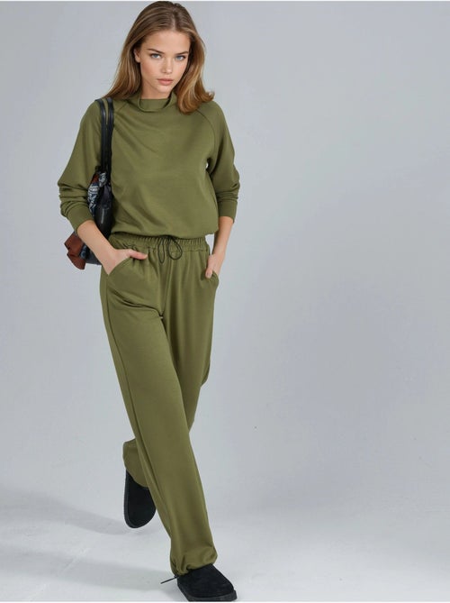 Ensemble deux pièces taille haute à col roulé et jambes larges hiccup - Kiabi Ensemble deux pièces taille haute à col roulé et jambes larges hiccup - Kiabi