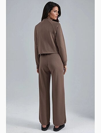 Ensemble deux pièces taille haute à col roulé et jambes larges hiccup