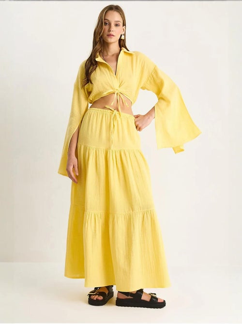 Ensemble deux pièces taille haute à volants lucci - Kiabi Ensemble deux pièces taille haute à volants lucci - Kiabi