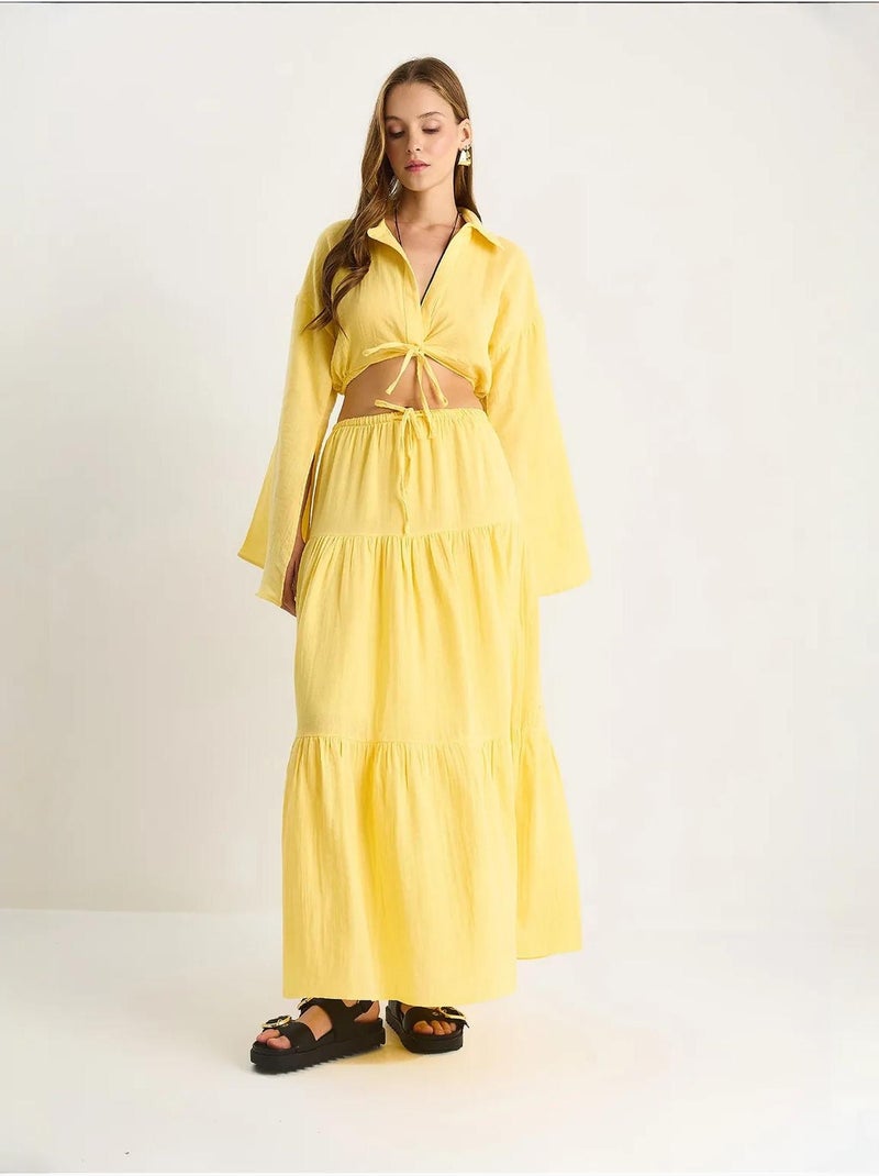 Ensemble deux pièces taille haute à volants lucci Ambre - Kiabi