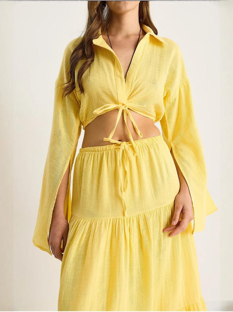 Ensemble deux pièces taille haute à volants lucci Ambre - Kiabi