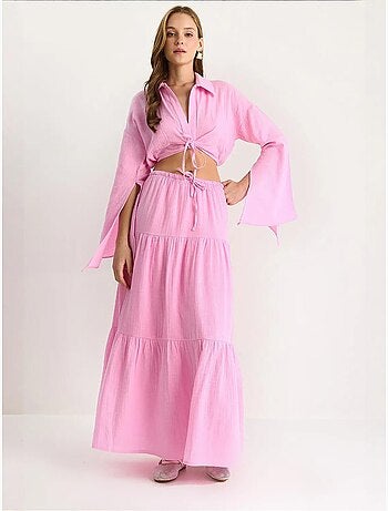 Ensemble deux pièces taille haute à volants lucci