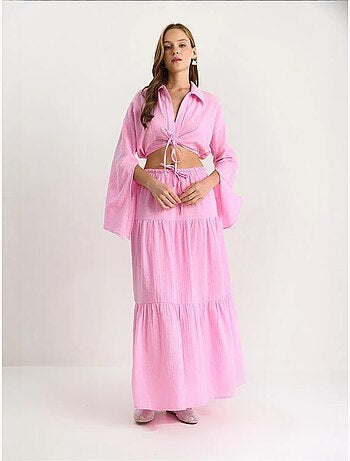 Ensemble deux pièces taille haute à volants lucci