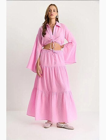Ensemble deux pièces taille haute à volants lucci