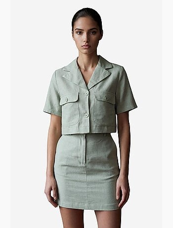 Ensemble deux pièces taille haute avec fermeture à boutons my fashion