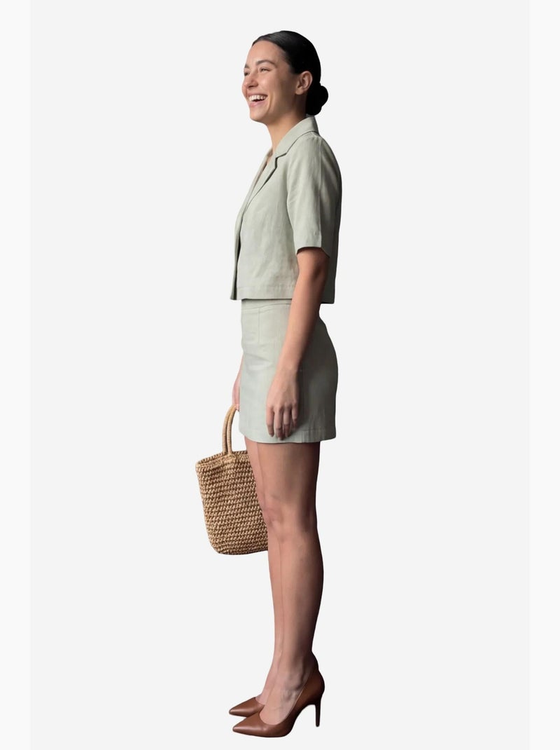 Ensemble deux pièces taille haute avec fermeture à boutons my fashion Vert menthe - Kiabi