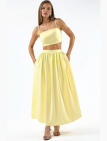 Ensemble deux pièces taille haute col carré hiccup