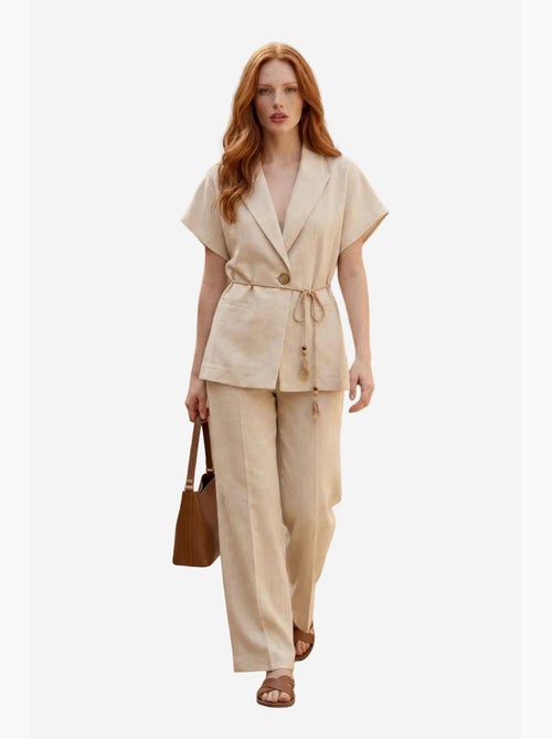Ensemble deux pièces taille haute col v avec détail à nouer my fashion - Kiabi Ensemble deux pièces taille haute col v avec détail à nouer my fashion - Kiabi