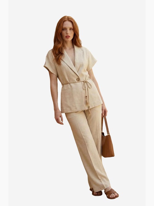 Ensemble deux pièces taille haute col v avec détail à nouer my fashion - Kiabi Ensemble deux pièces taille haute col v avec détail à nouer my fashion - Kiabi