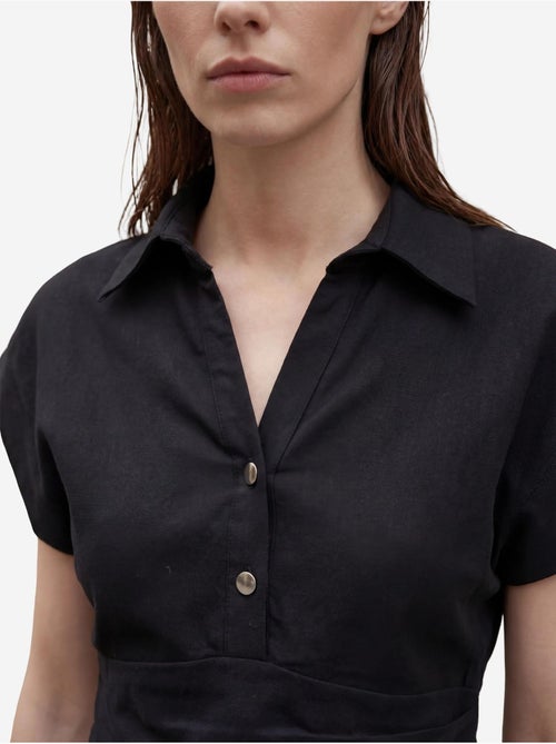 Ensemble deux pièces taille haute en lin mélangé avec col chemise my fashion - Kiabi Ensemble deux pièces taille haute en lin mélangé avec col chemise my fashion - Kiabi