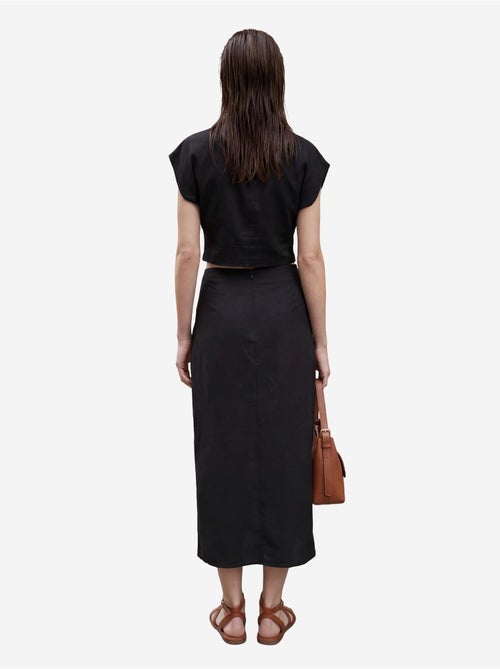 Ensemble deux pièces taille haute en lin mélangé avec col chemise my fashion - Kiabi Ensemble deux pièces taille haute en lin mélangé avec col chemise my fashion - Kiabi