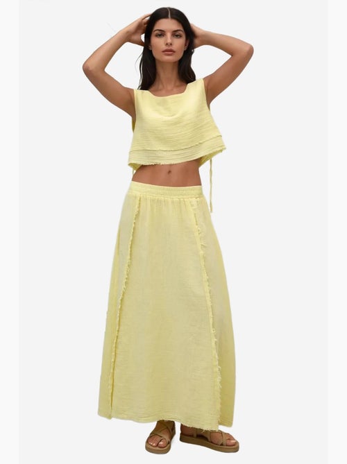 Ensemble deux pièces taille haute et col ras du cou hiccup - Kiabi Ensemble deux pièces taille haute et col ras du cou hiccup - Kiabi