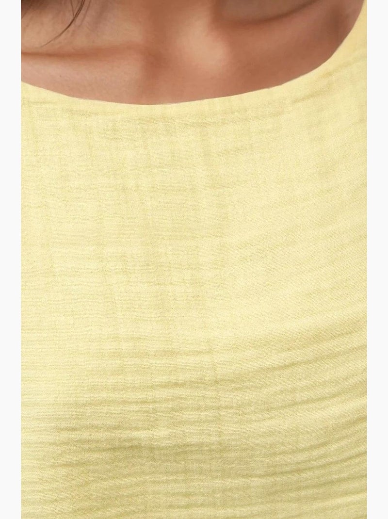 Ensemble deux pièces taille haute et col ras du cou hiccup Jaune citron - Kiabi