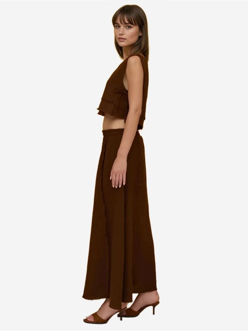 Ensemble deux pièces taille haute et col ras du cou hiccup - Kiabi Ensemble deux pièces taille haute et col ras du cou hiccup - Kiabi