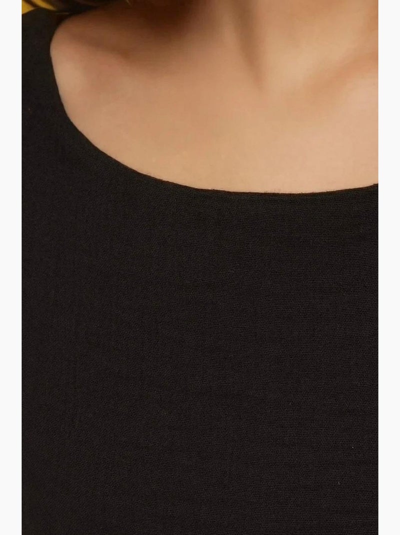 Ensemble deux pièces taille haute et col ras du cou hiccup Noir - Kiabi
