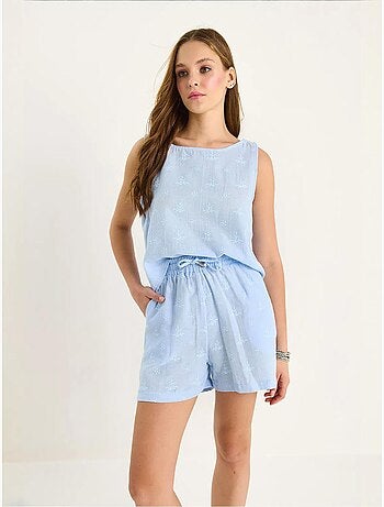 Ensemble deux pièces taille haute et short avec fermeture à boutons lucci
