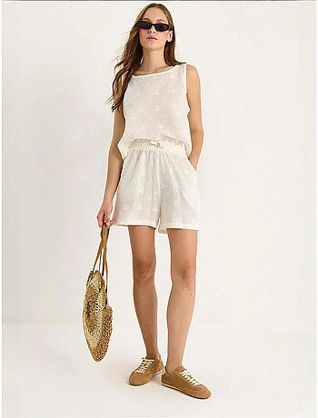 Ensemble deux pièces taille haute et short avec fermeture à boutons lucci