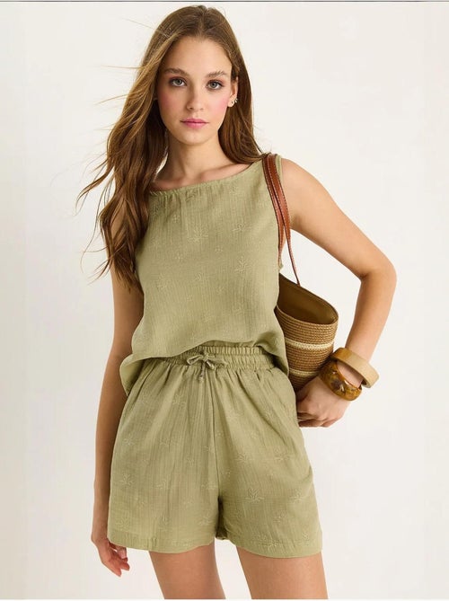 Ensemble deux pièces taille haute et short avec fermeture à boutons lucci - Kiabi Ensemble deux pièces taille haute et short avec fermeture à boutons lucci - Kiabi