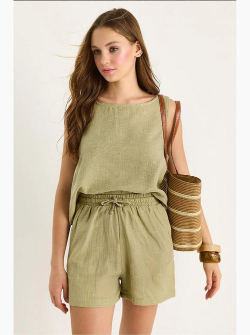 Ensemble deux pièces taille haute et short avec fermeture à boutons lucci - Kiabi Ensemble deux pièces taille haute et short avec fermeture à boutons lucci - Kiabi