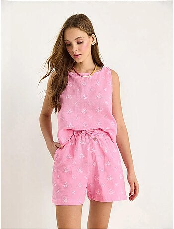 Ensemble deux pièces taille haute et short avec fermeture à boutons lucci