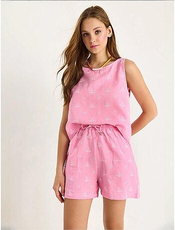 Ensemble deux pièces taille haute et short avec fermeture à boutons lucci