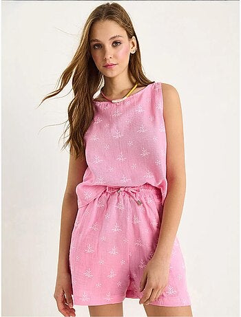 Ensemble deux pièces taille haute et short avec fermeture à boutons lucci