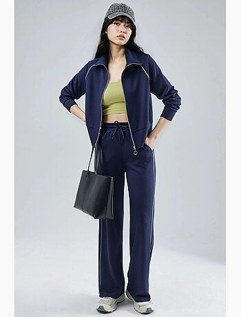 Ensemble deux pièces taille haute jambes larges avec col zippé hiccup