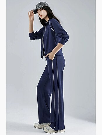 Ensemble deux pièces taille haute jambes larges avec col zippé hiccup